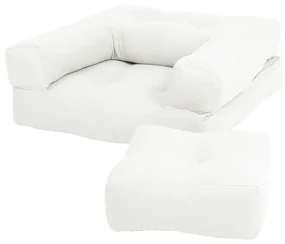 Dziecięcy fotel rozkładany s taburetkou Karup Design Mini Cube Creamy