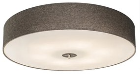 Rustykalna lampa sufitowa taupe 70 cm - Drum Jute Nowoczesny Oswietlenie wewnetrzne