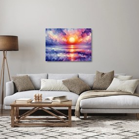 Obraz na szkle - Kolorowy artystyczny zachód słońca (70x50 cm)