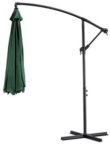 Parasol Ogrodowy Składany AKRON 300 cm Zielony Regulowany Na Taras