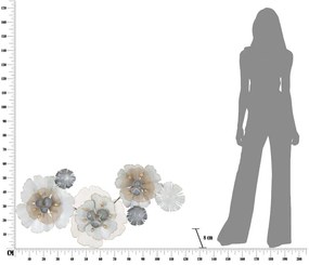 Metalowa dekoracja ścienna Mauro Ferretti Flowery, 119x60 cm