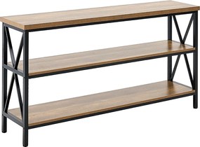 Stoł Konsolowy SucceBuy 140 cm, 1 Poziom, Brązowo-Czarny, dla Wnętrza i Salonu