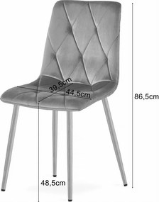 Szare krzesło LIBRA PLATINUM GREY z czarnymi nogami