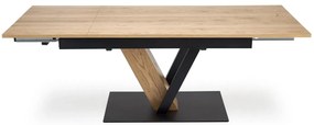 Stół rozkładany FANIS 160(220)x90 dąb naturalny/czarny HALMAR