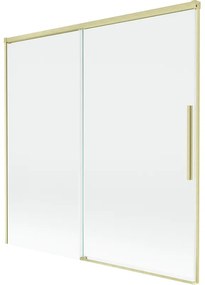 Mexen Rox parawan nawannowy 2-skrzydłowy rozsuwany 160 x 150 cm, transparent, złoty szczotkowany - 8C9-160-001-55-00