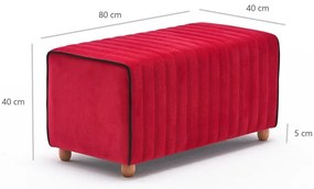 Stołek Mabel Pouf Czerwony