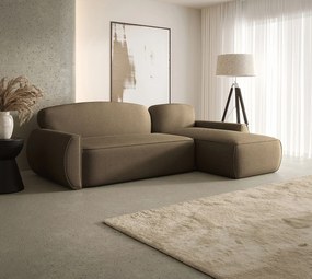 Brązowy narożnik rozkładany z funkcją spania P0-C41