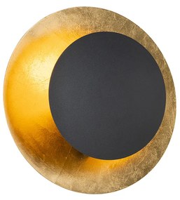 Lampa ścienna art deco czarna ze złotem - Emilienne ArtDeco Oswietlenie wewnetrzne