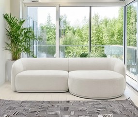 Narożnik NOBO Prawostronny system modułowy tkanina DressME 01 Biały