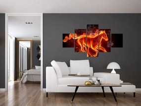 Obraz - Koń w ogniu (125x70 cm)