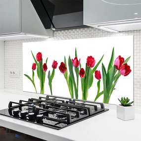 Szkło Ozdobne do Kuchni Barwna Kompozycja Tulipanów