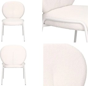 Krzesło do jadalni bez podłokietników Bianco, tkanina boucle