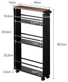 Czarny metalowy regał łazienkowy 47,5x81 cm Tower – YAMAZAKI