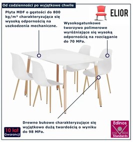 Komplet białych mebli do jadalni T4-G77