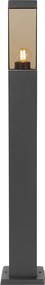 Inteligentna lampa zewnętrzna słupek ciemnoszara z przydymionym szkłem 80 cm z WiFi P45 - Malios