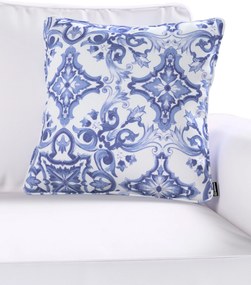 Poszewka Gabi na poduszkę kolor niebieski tkanina wzorzysta