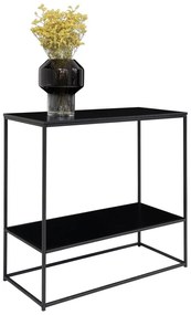 Czarna konsola z czarnym blatem 80x36 cm Vita – House Nordic