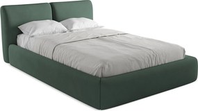 Łóżko 160 x 228 - z tkaniny szenilowej - zielony - HOKU