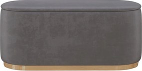 Jasnoszary owalny puf ze schowkiem Dancan SCARLETT/110 cm
