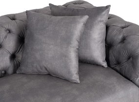 Sofa SORRENTO 3S Trzyosobowa Szara Welurowa Nowoczesna Glamour