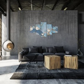 Obraz - Niebieskie kwiaty (125x70 cm)