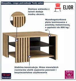 Kawowy stolik z lamelami dąb mauvella C3-B01