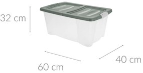 Pojemnik na kółkach, zamykany, 45 l