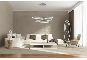 Szara lampa stojąca LED z metalowym kloszem (wysokość 175 cm) Ciola – CINQUE