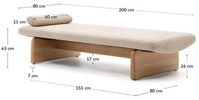 Beżowo-naturalny szezlong z tkaniny szenilowej (strona zmienna) Topaz – Kave Home