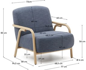 Niebieski fotel Sylo – Kave Home