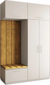 Masseno Garderoba REMA 150/240/60 cm Nowoczesna Szafa do Przedpokoju Kaszmir, MONOLITH 48 (Żółty)