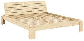 Łóżko dwuosobowe z litego drewna sosnowego ze stelażem 180x200 cm w naturalnym kolorze Layers – Karup Design