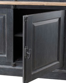 Kredens Gordes 110x46x230 old black &amp; natural