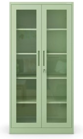 Szklana witryna AMELIA, 900 x 1850 x 400 mm, Fresh Style: pastelowy zielony