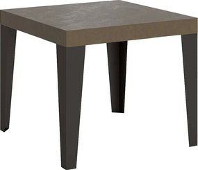 Stół rozkładany 90/246x90 cm Flame szaro-beżowy nogi antracytowe