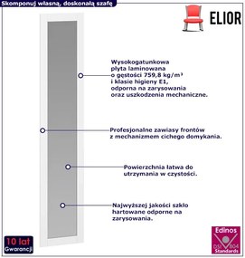 Biały lustrzany front do szafy 50 cm H5-L64