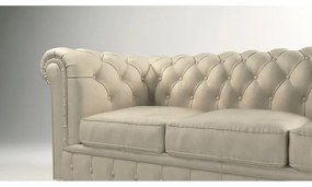 Kremowa aksamitna sofa 230 cm Cambridge – Ropez