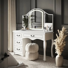 Stół toaletowy biały 120x45x147 belle