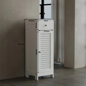 Szafka Łazienkowa Słupek Biała 87 cm – Loft z Szufladą i Półkami