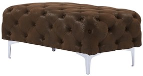 Puf chesterfield z mikrofibry o wyglądzie postarzanej skóry EDWINA