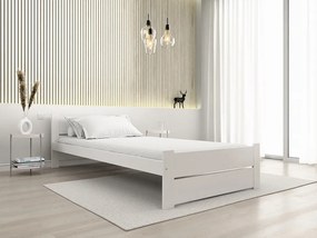 Łóżko IKAROS DOUBLE 90 x 200 cm, białe Stelaż: Ze stelażem listwowym rolowanym elastycznym, Materac: Materac Deluxe 10 cm