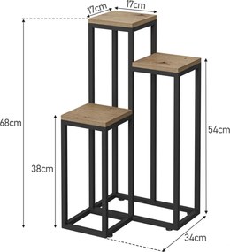 Potrójny stojak na kwiaty dąb artisan R7-G29