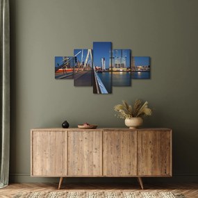 Obraz - Zmierzch w Rotterdamie, Holandia (125x70 cm)