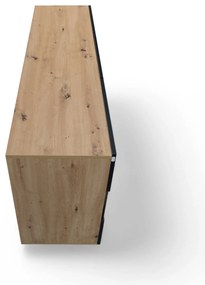 Komoda z szufladami Baros 26 - 132 cm - dąb artisan / czarny mat