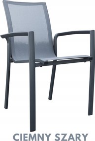 Krzesło ogrodowe aluminiowe beżowe 56x65x88 cm komfortowe wytrzymałe