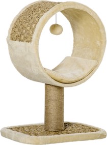 Drapak dla Kota Zabawka Płyta Wiórowa Khaki Beżowy Kawowy | Aosom PL