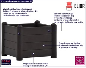 Antracytowa prostokątna donica ogrodowa W7-L10