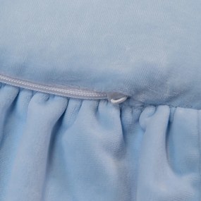 Mata Do Zabawy 100cm Dla Dziecka Okrągła Z Falbanką, Welurowy, Błękitna - Meowbaby®