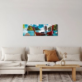 Obraz- Raj na ziemi (z zegarem) (90x30 cm)