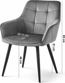 Krzesło jadalniane VARSI VELVET z czarnymi nogami, musztardowe